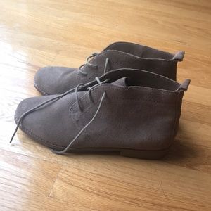 Tan suede booties